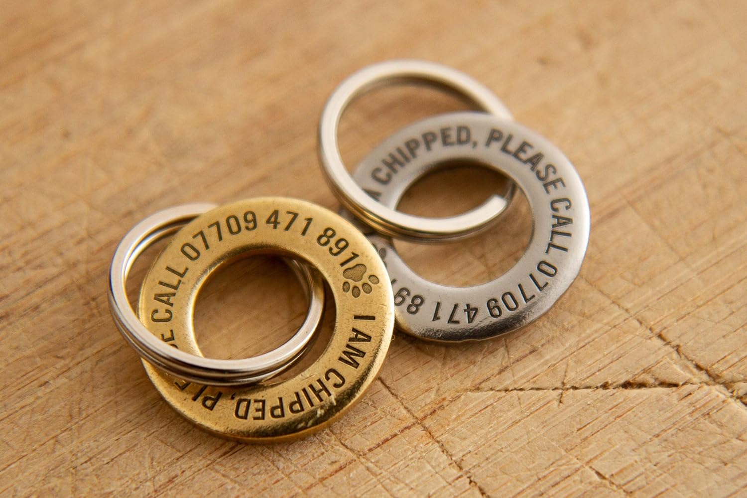 Solid Brass Round Personalised Dog/Pet ID Tag Amazon.co.uk Pet Supplies