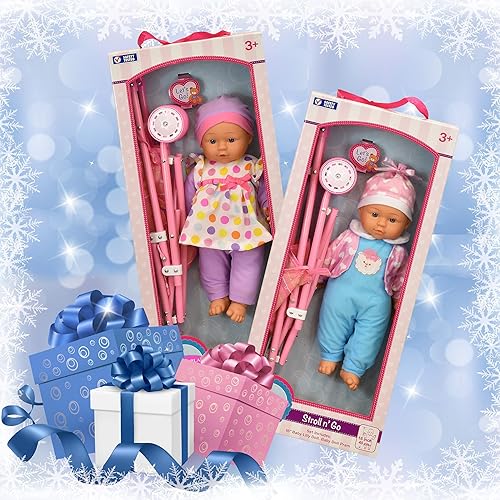 Dolls To Play My First Baby Doll Stroller, Soft Body 16 Inch Baby