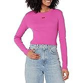 HUGO Women's Small Logo Fitted Crop Long Sleeve Shirt