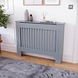 Vida Designs Chelsea Radiator Cover Grey Medium Modern Vertical Slat 82x111x19 view 4