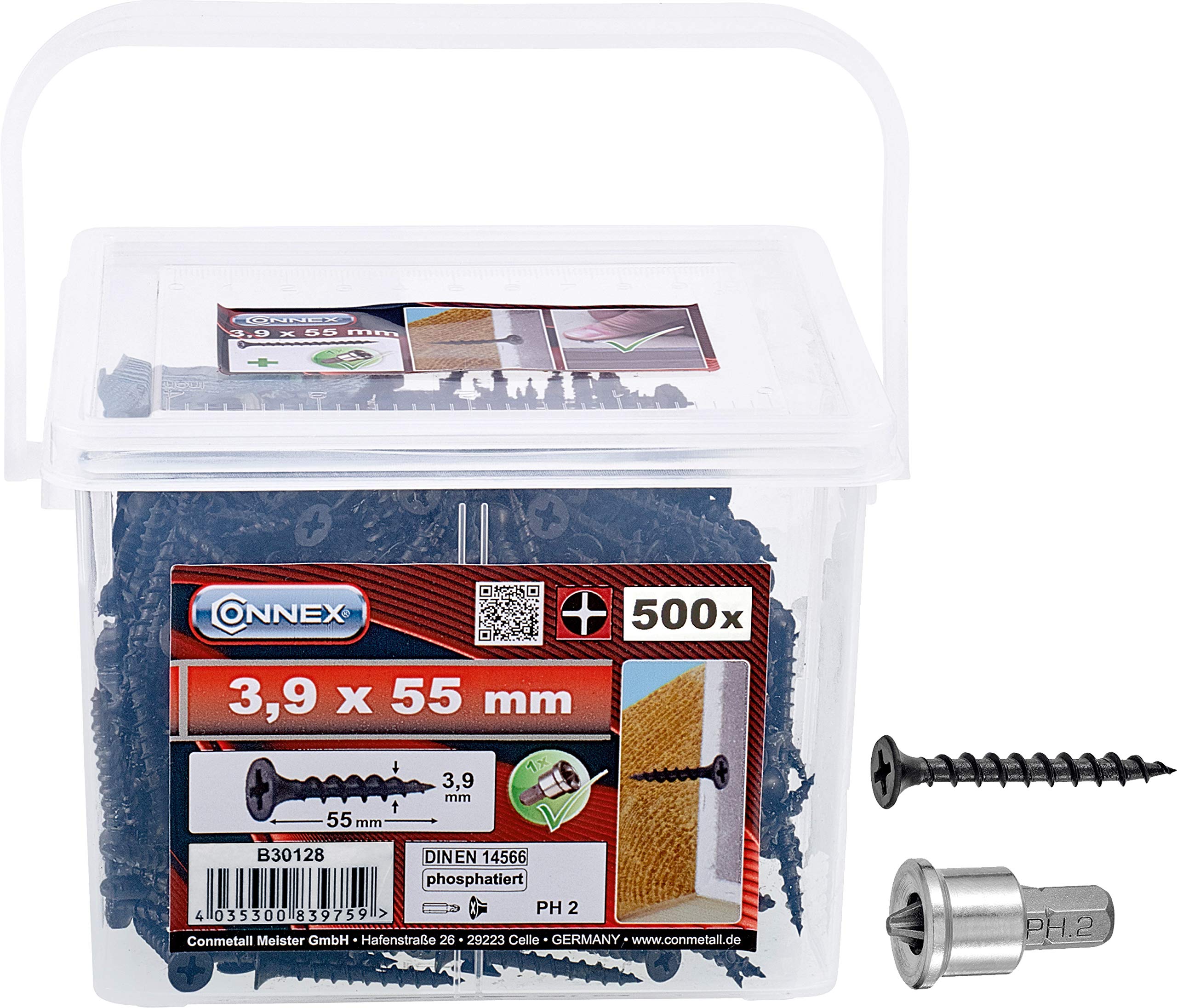 CONNEX B30128 Dry Wall scr. coarse THR.3,9x55, Multicoloured, 3,9 x 55 mm (500 Stück)