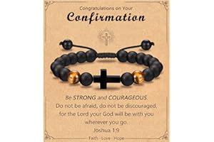 Leyung Cross Bracelet Gifts for Boys, Easter Basket Stuffers Baptism Confirmation First Holy Communion Christmas Christening Gifts for Boys Son Grandson Nephew Godson Brother