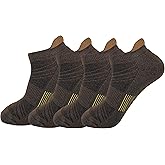 HaloYIYI Mens Ankle Athletic Moisture Wicking Cushion Low Cut Tab Socks,4 Pairs