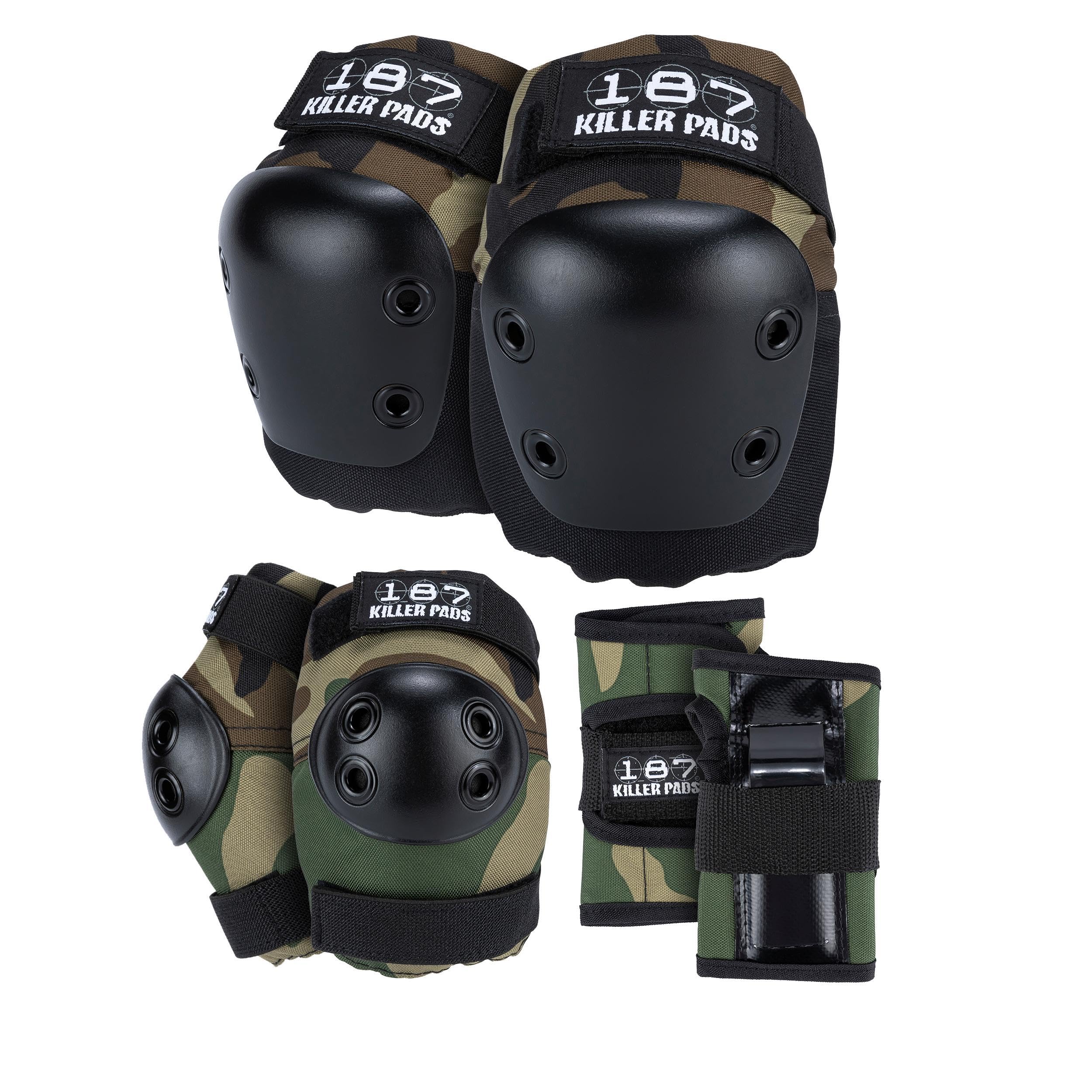 187 Killer Pads Six Pack Pad Set, Protective Gear for Elbows, Knees, and Wrists - Ideal for Skateboarding, Roller Skating, and Inline Skating Image