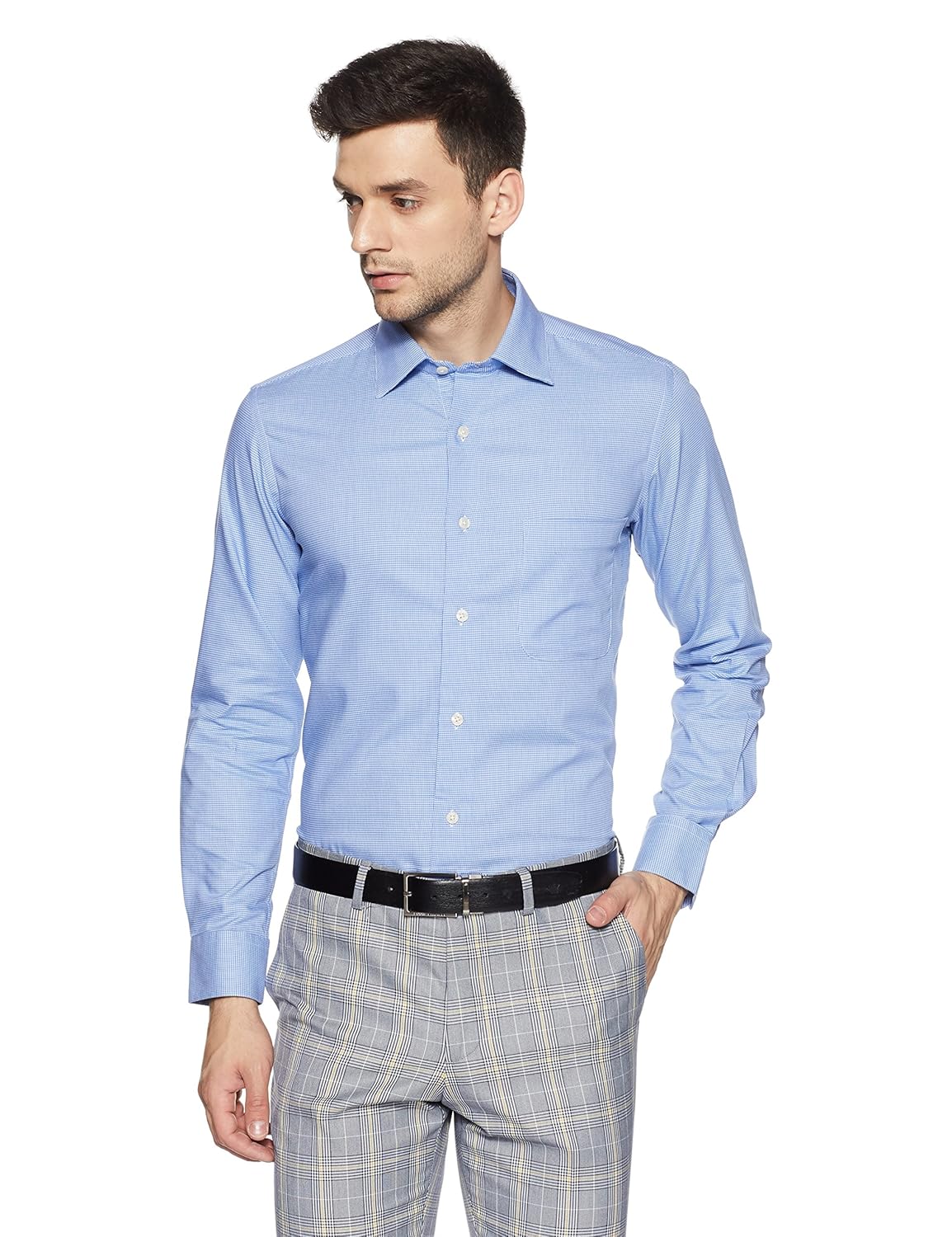 arrow men's plain regular fit cotton formal shirt