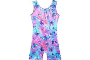 BAOHULU Gymnastics Leotards for Girls Kids Sparkle Tank Biketards with Shorts Dance Outfit