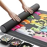 Newverest Jigsaw Puzzle Mat Roll Up, Saver Pad 46” x 26” Portable Keeper Up to 1500 pieces with Non-Slip Rubber Bottom and Sm