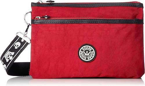 Amazon ソアレ ワッペン付きサコッシュ Mサイズ 2 ワインレッド Soare ソアレ ショルダーバッグ