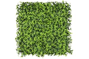 Luyue 12pcs Artificial Grass Wall Panels Greenery Backdrop 20”×20” Green Leaves Hedge Panel Greenery Grass Wall Decor Privacy Screen Wall Backdrop