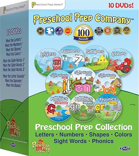 Preschool Prep Series Collection - 10 DVD Boxed Set (Meet the Letters, Meet the Numbers, Meet the Shapes, Meet the Colors, Meet the Sight Words 1, 2 &amp; 3, Meet the Phonics - Letter Sounds, Digraphs &amp; Blends