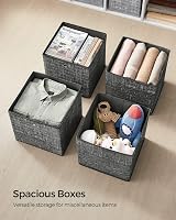 SONGMICS Storage Boxes Set of 6 Non-Woven Fabric 33 cm Cube with Handles view 8