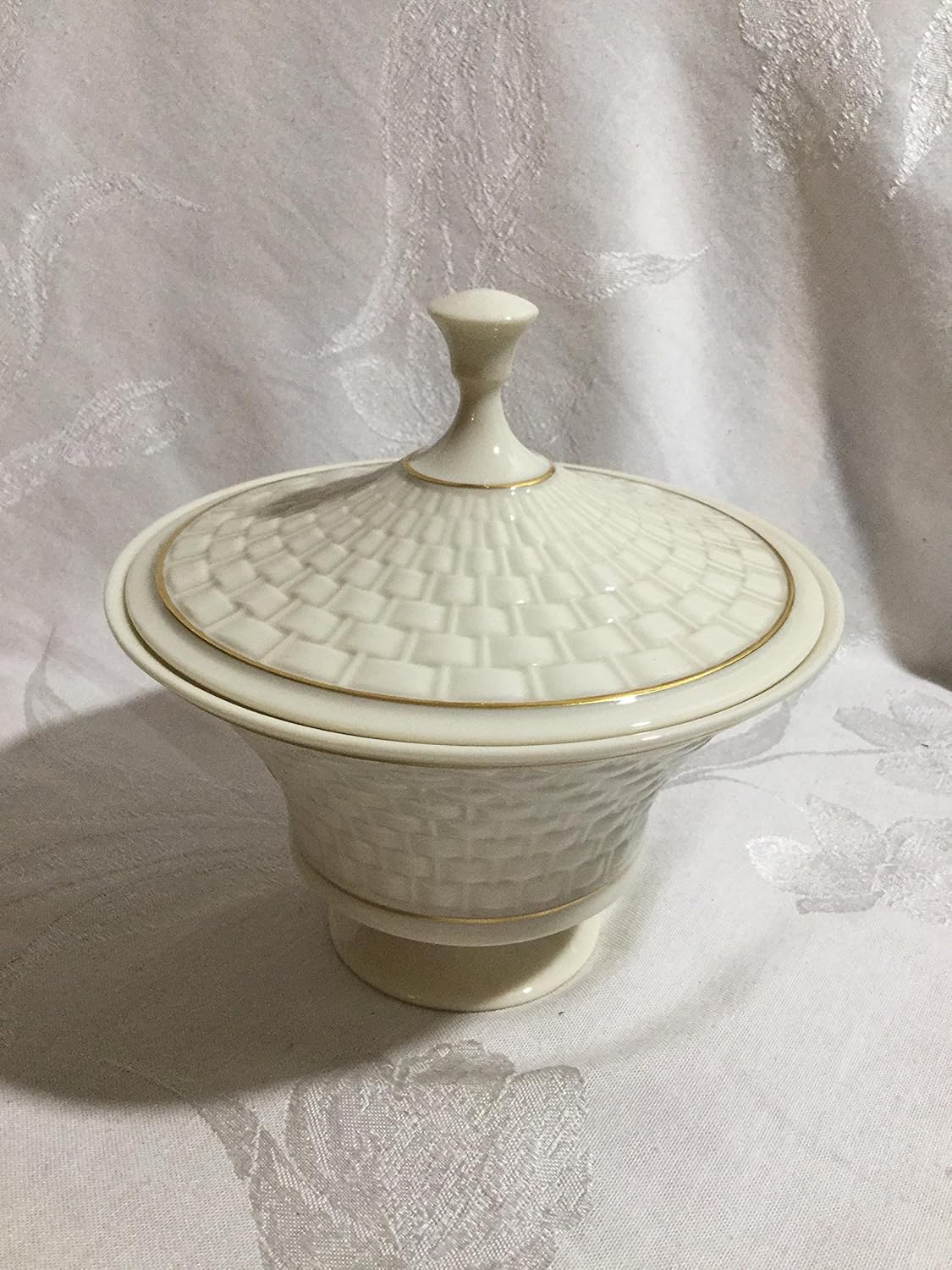 Retro Lenox Basket Weave Design Two (2) Piece Covered