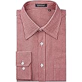 Enlision Mens Casual Striped Long Sleeve Shirt Button Down Pinstripe Shirts for Men Collared Office Work Business with Pocket