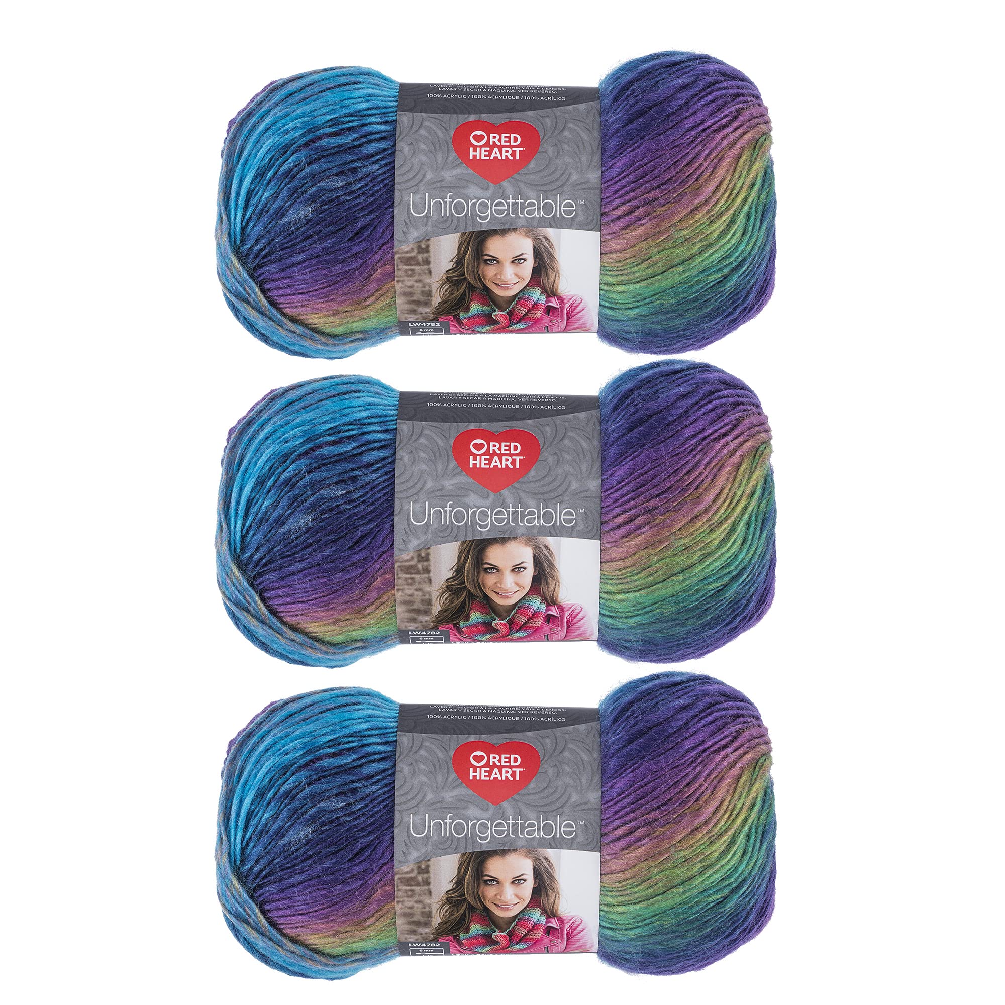 Red Heart Boutique Unforgettable Gossamer Yarn - 3 Pack of 100g/3.5oz - Acrylic - 4 Medium (Worsted) - 270 Yards - Knitting/Crochet