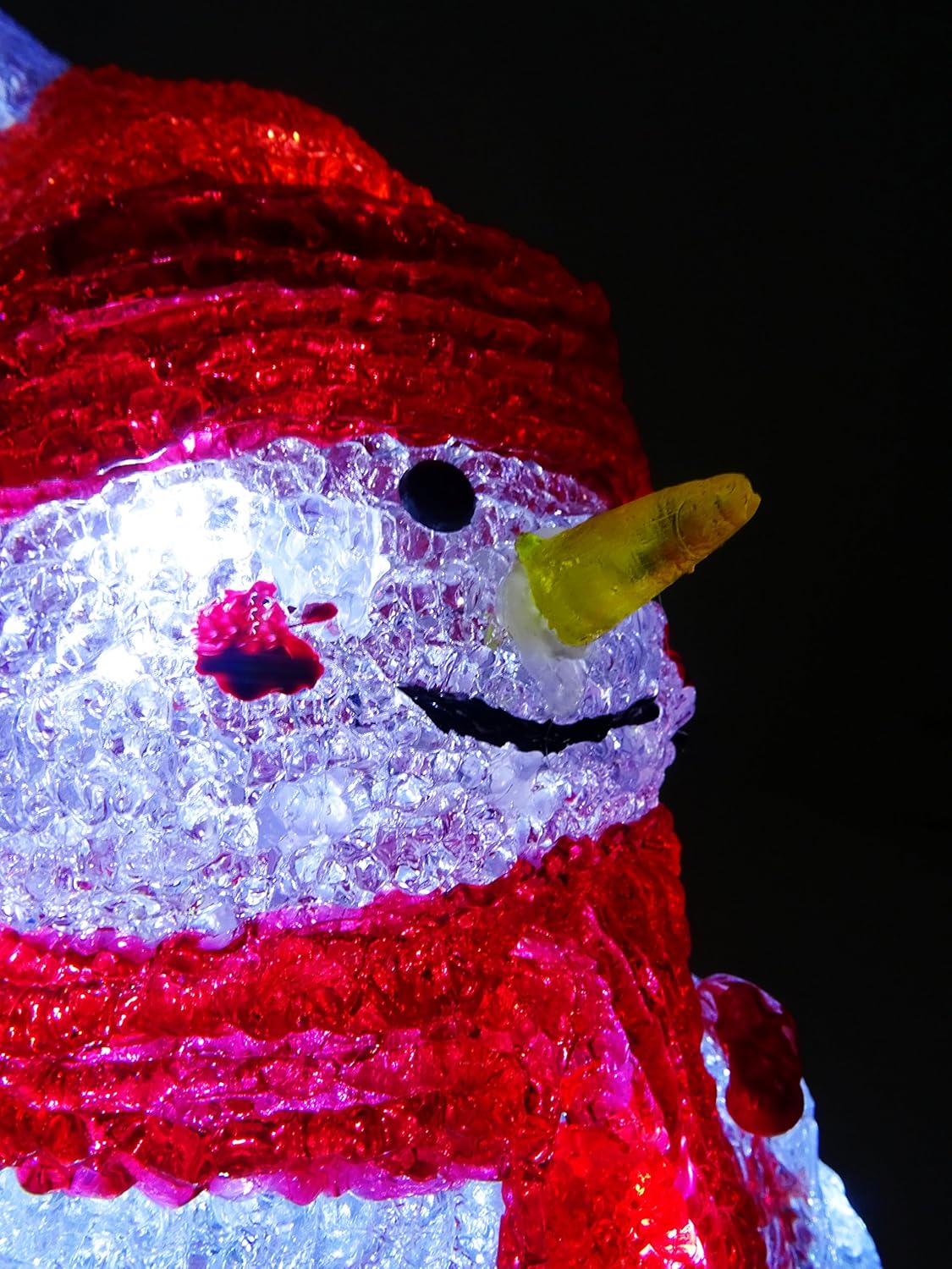 Christmas Concepts® 280mm (11") White LED Acrylic Snowman Christmas Decoration - Battery Operated - Indoor Christmas Decorations - Image 4