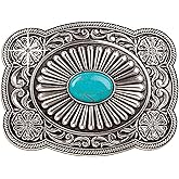 Blazin Roxx Women's Turquoise Stone Buckle with Fan Center and Scrolling Pattern