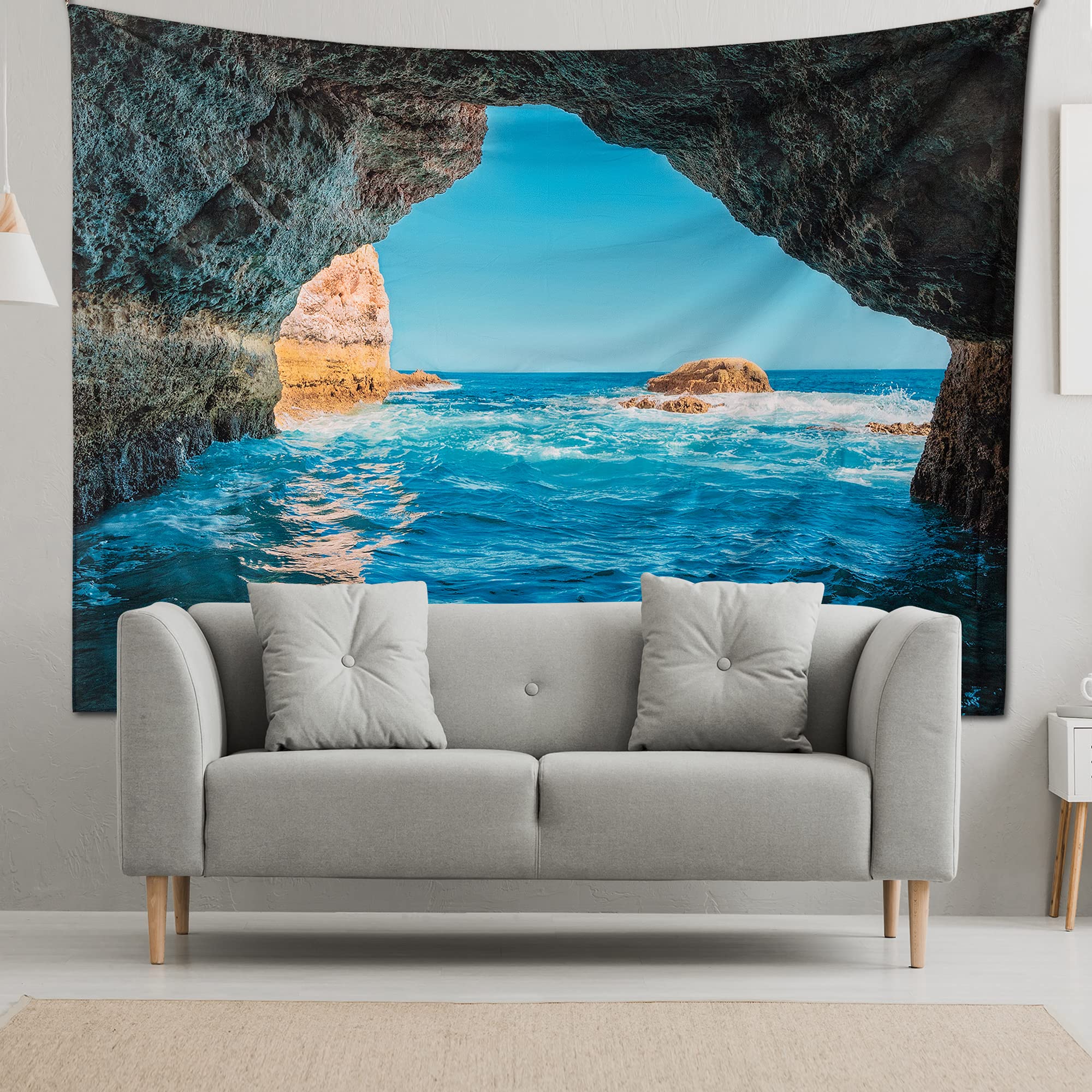 riijk Tapestry Extra Large 250 x 180 cm Sea Grotth Motif Can also be used as a picnic blanket Large wall towel for a great room atmosphere