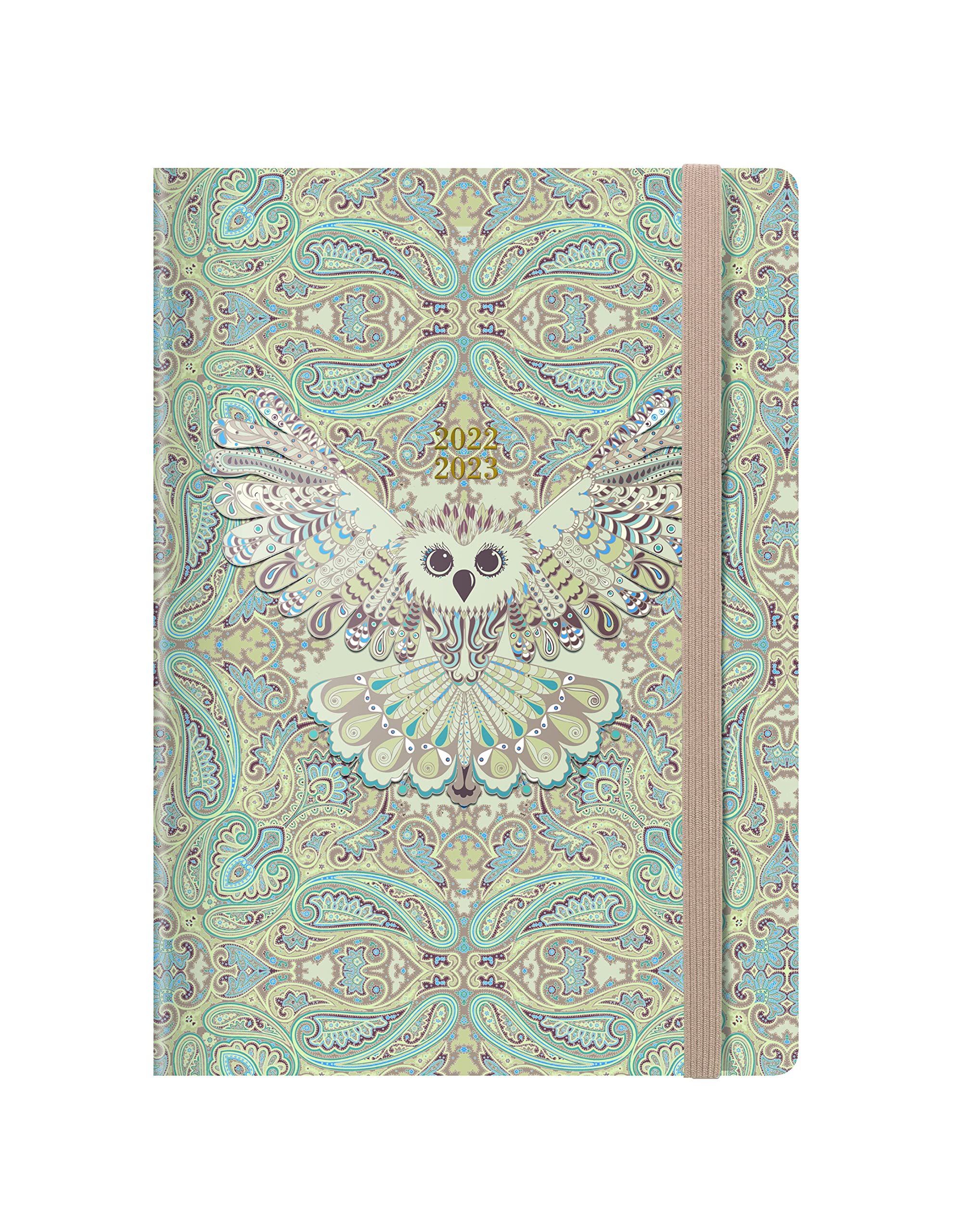 Letts Paisley A5 Academic 22.23 Week to View Diary - owl