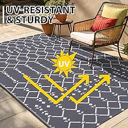Smiry Outdoor Rug 8x10 ft, Waterproof Reversible