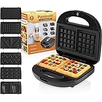 Chefore 6 in 1 Panini Press Grill - Indoor Sandwich Grill - Portable Panini Press - Easy Store Mini Sandwich Makers - 6…