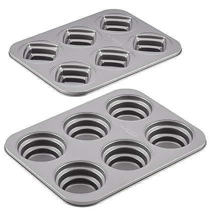 Cake Boss Specialty Nonstick Bakeware 2-Piece Round and Square Mini Stacked Cakelette Pan