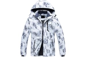 CREATMO US Men's Mountain Waterproof Ski Jacket Snowboard Jacket Windproof Snowboarding Jacket Warm Winter Coat Raincoat