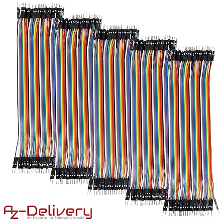 AZDelivery ????? Jumper Wire Kabel 5 x 40 STK. je 20 cm Male to Male M2M für Arduino und Raspberry Pi Breadboard