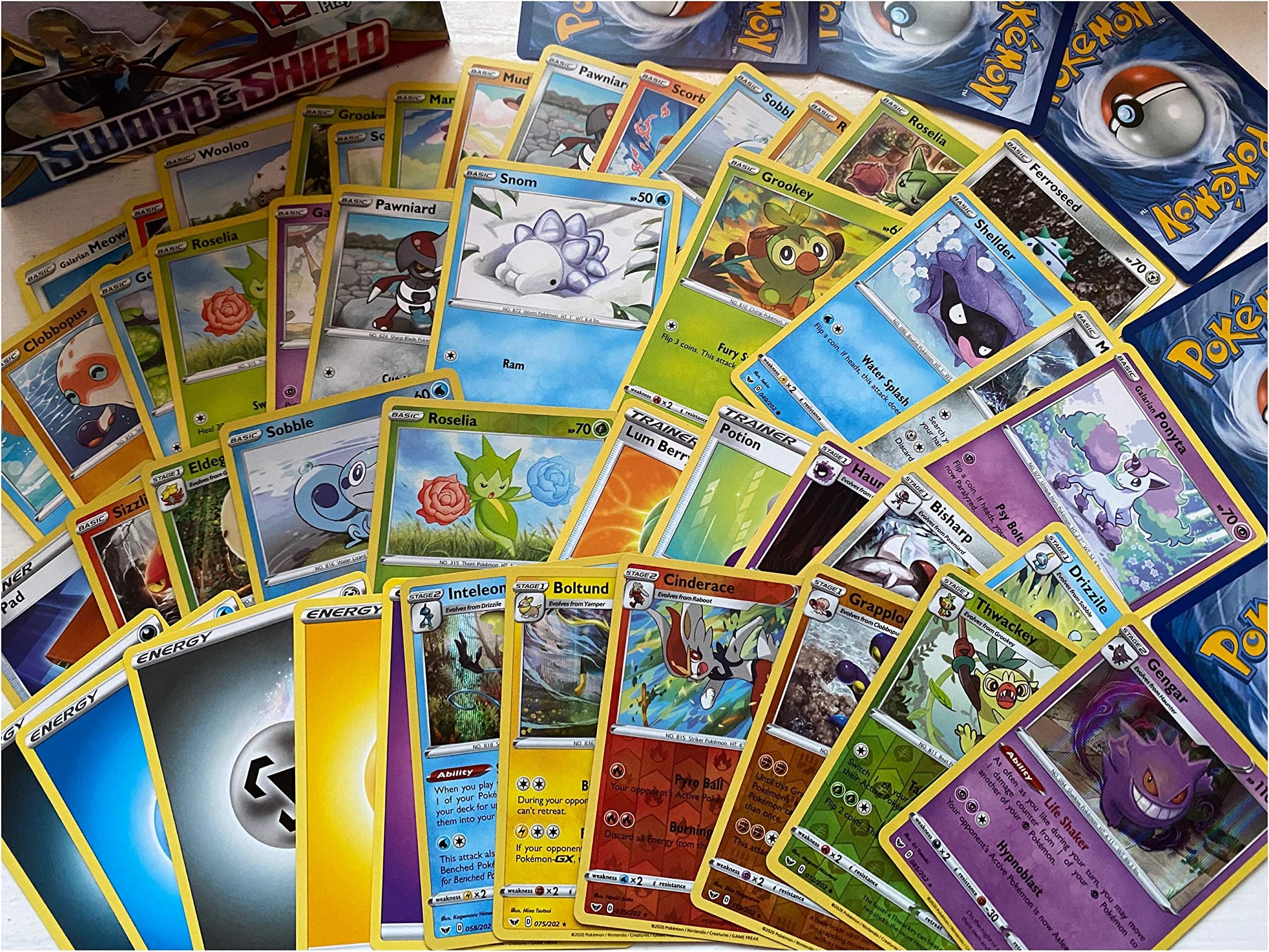 CardCloud - Pokemon Sword & Shield (Base Set) - 50 Assorted Pokemon Cards with Rare & Shiny Included