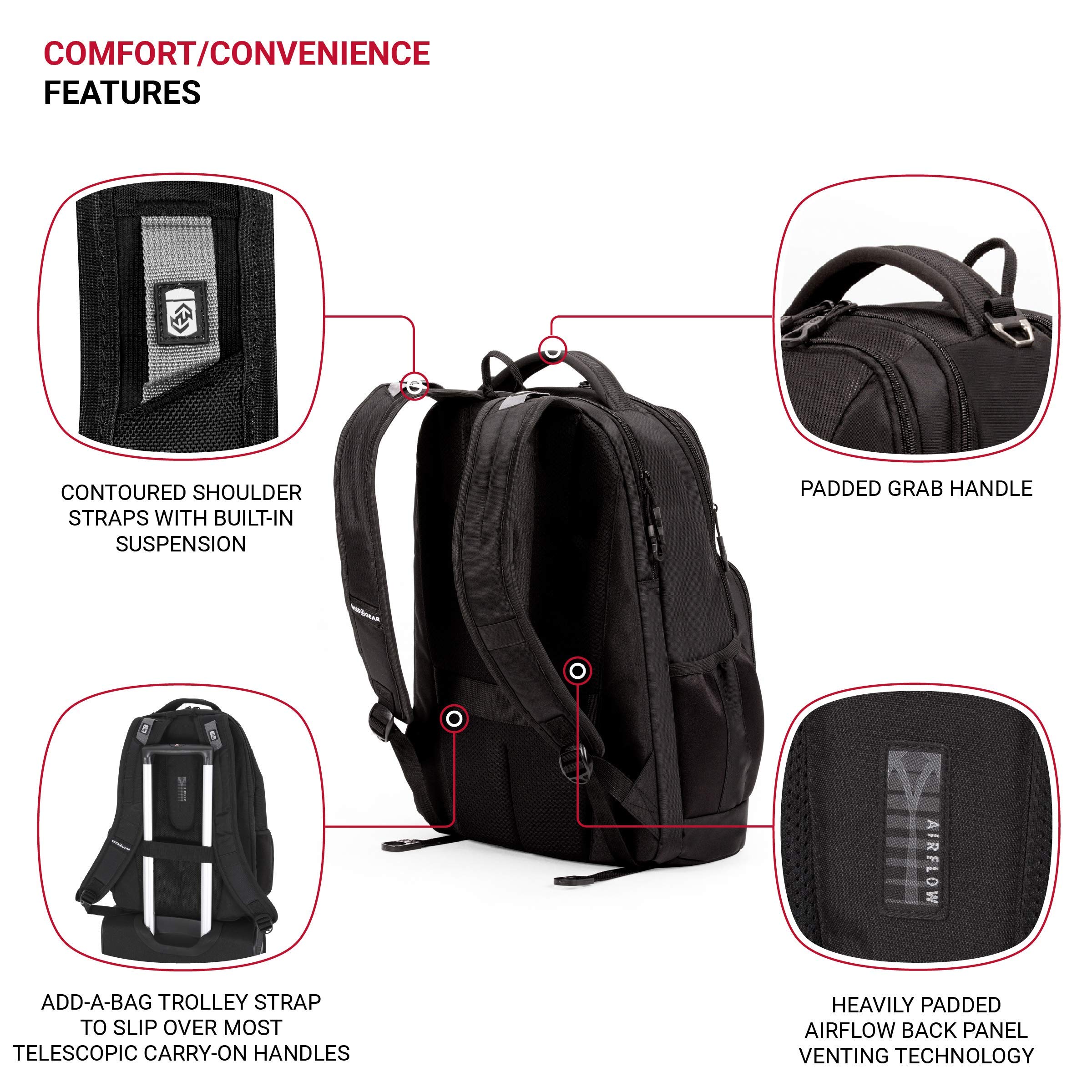 SwissGear 5698 Laptop Backpack, Black, 17-Inch