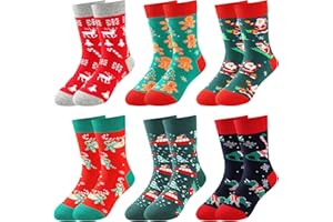 BONANGEL Kids Christmas Socks,Fun Novelty Animal Xmas Socks,Kids Warm Socks Winter Crew Socks,Funny Xmas Gifts