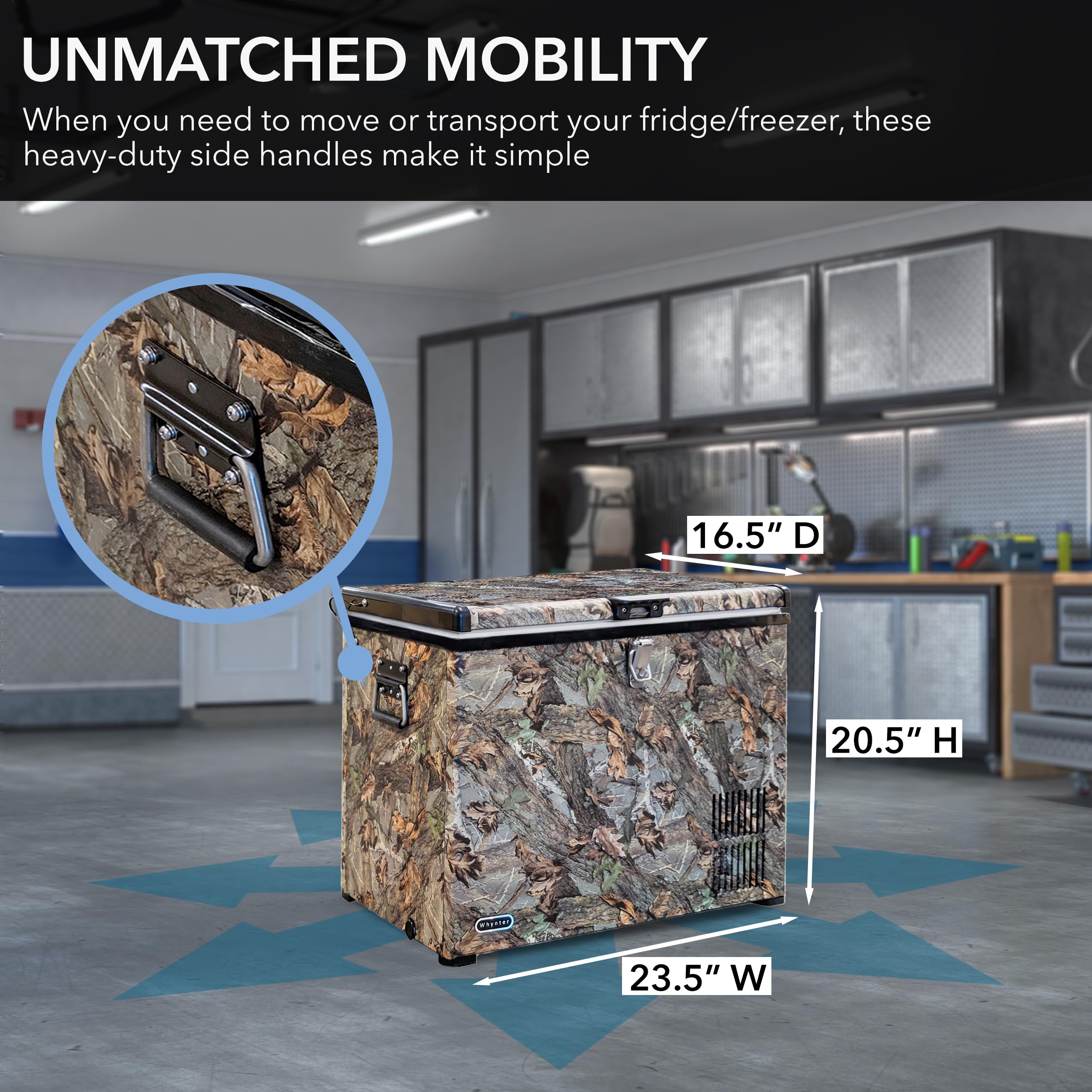 Whynter FM-45CAM 45 Quart Camouflage Edition Portable Refrigerator, AC 110V/ DC 12V Real Freezer for Car, Home, Camping, RV-8°F to 50°F, One Size, Camoflauge