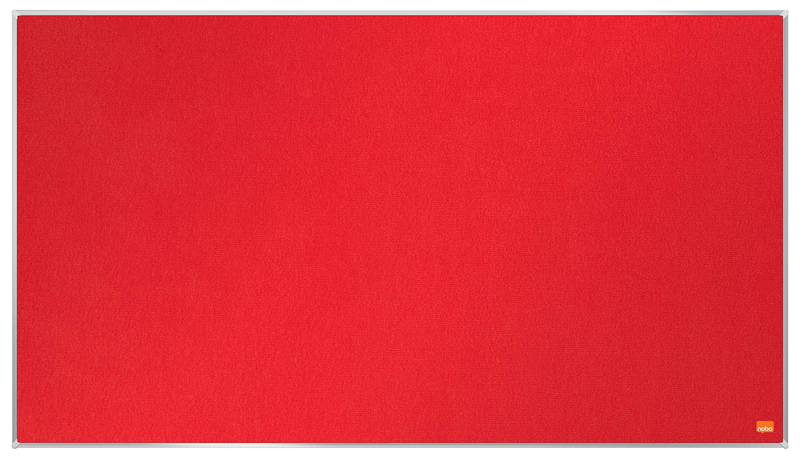 Nobo Widescreen Felt Noticeboard, 890 x 500 mm, Slim Trim Frame, InvisaMount Mounting System, Impression Pro, Red, 1915420