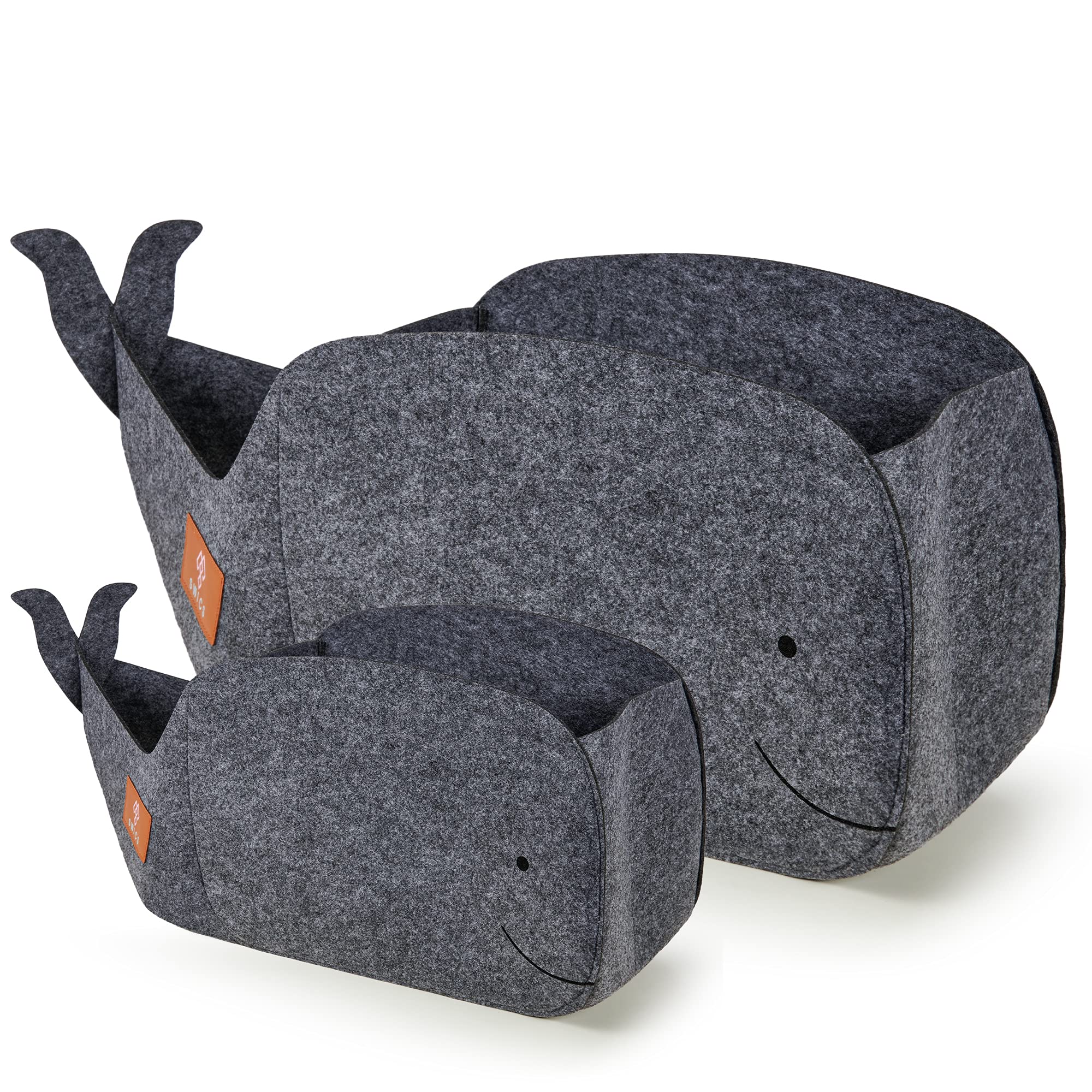 Swics® Children's Storage Box 30L Felt Toy Box Perfect for Kallax Shelf, Grey (Set of 2)