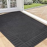 BEQHAUSE Door-Mat Non-Slip Front Doormat Low-Profile Entrance Mats for Front Door Entry Resist Dirt Washable Doormat Absorbent Entryway Door Mat,Dark Grey,32"x48"