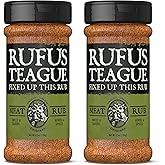 Rufus Teague Meat Rub, 2 Pack, Premium Barbecue Seasoning & Dry Rub for Smoking and Grilling, Award-Winning Flavor for Beef, Pork & Chicken, Gluten-Free, 6.5 oz
