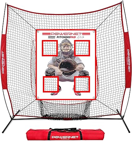 softball pitching net with pockets
