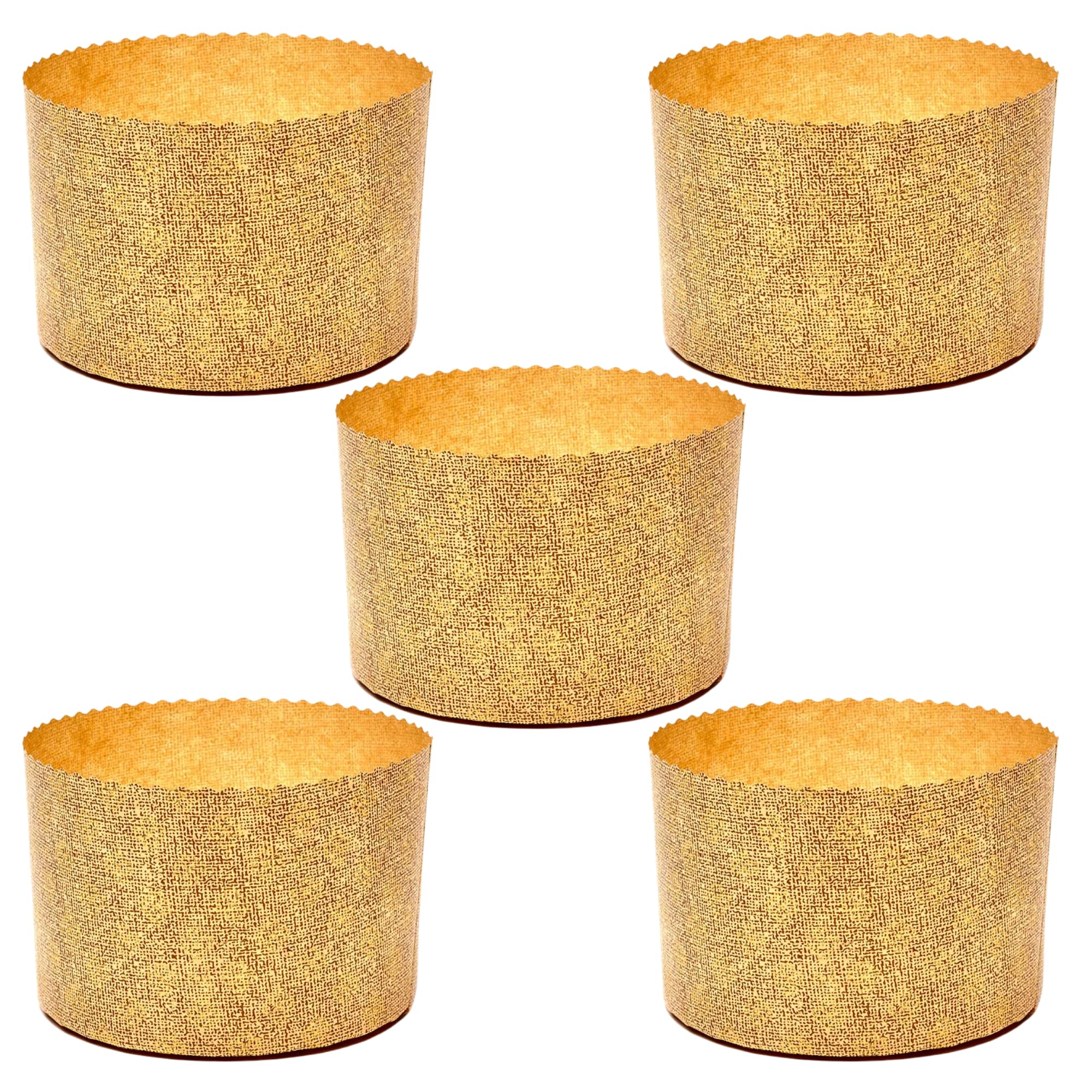 FAH FAMILY AT HOME Panettone Mold 500g, 5pcs - Professional Natural Pure Cellulose Paper Forms for Baking Paska, Kulich, Panettone Baking Forms, Heat Resistant up to 200°C