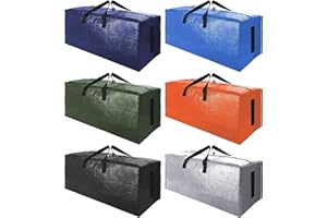 SWEET DOLPHIN 6 Pack Extra Large Moving Bags with Strong Zippers & Carrying Handles, Heavy Duty Storage Tote for Space Saving Moving Storage, Fold Flat, Alternative to Moving Box (Multicolored)