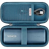 Supmay Hard Carrying Case for Sonos Roam 2/ Sonos Roam Portable Waterproof Bluetooth Speaker, Wireless Portable Speaker Protection Case with Mesh Pocket for USB-C Cable, Blue