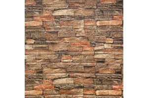 Yutianli 7mm Thick Anti-Collision self Adhesive 3D Wall Panels Peel and Stick,10-Pack 57 Sq.Ft Antique Faux Brick Wall Panels Foam Faux Stone Wallpapers for Bedroom (10, Style A)
