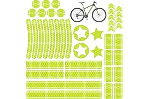 Qancekoo 42 PCS Highly Reflective Stickers Multi Shapes Rim Bike Reflectors Night Visibility Safety Adhesive Waterproof Outdo
