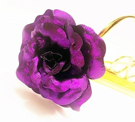 Generita 1 pcs 24 K Oro Rosa Flor Chapado Regalo de la San Valentín Mujer épouse Novia romántica Regalo de Amor Embalaje Immortal Mejor Madre cumpleaños Sac-Cadeau púrpura púrpura: Amazon.es: Hogar