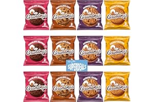 Grandma's Cookies, Variety Pack, (Pack of 12) Bundled by SUPERDEALS, 2.50 Oz Bag, with Mystery Gift 3 Chocolate Chip, 3 Chocolate Brownie, 3 Oatmeal Rasin, 3 Peanut Butter