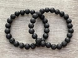 Black Lava Crystal Bead Bracelet 8mm, Wholesale