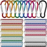 Yaocom 300 Pcs 2" Carabiner Bulk Spring Snap Hooks Bulk Aluminum Alloy Clip Keychain for Hanging Camping Hiking Traveling Fishing Outdoor Activities