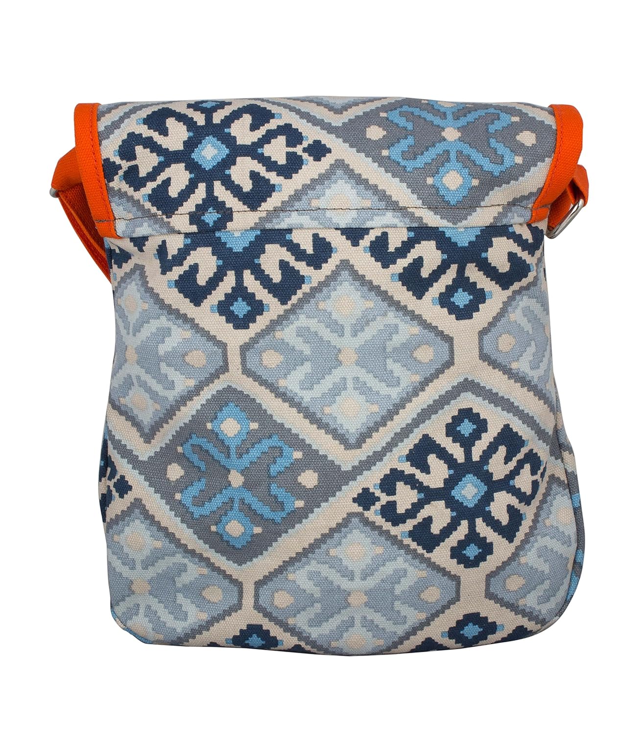 vivinkaa orange beige canvas sling bag for women