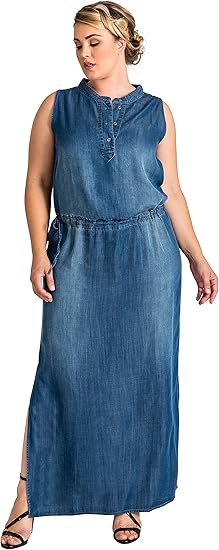 amazon plus size denim dresses