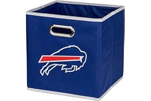 Franklin Sports Buffalo Bills NFL Storage Bin - Collapsible Cube Container + Storage Basket - NFL Office, Bedroom + Living Room Décor - 11"x11"