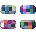 Kikkerland Multi Color Plaid Print Small Travel Portable Compact Organizer Case Container for Earbuds, Jewelry, Loose Change