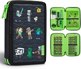Minecraft Pencil Case 2 Compartments with School Supplies Official